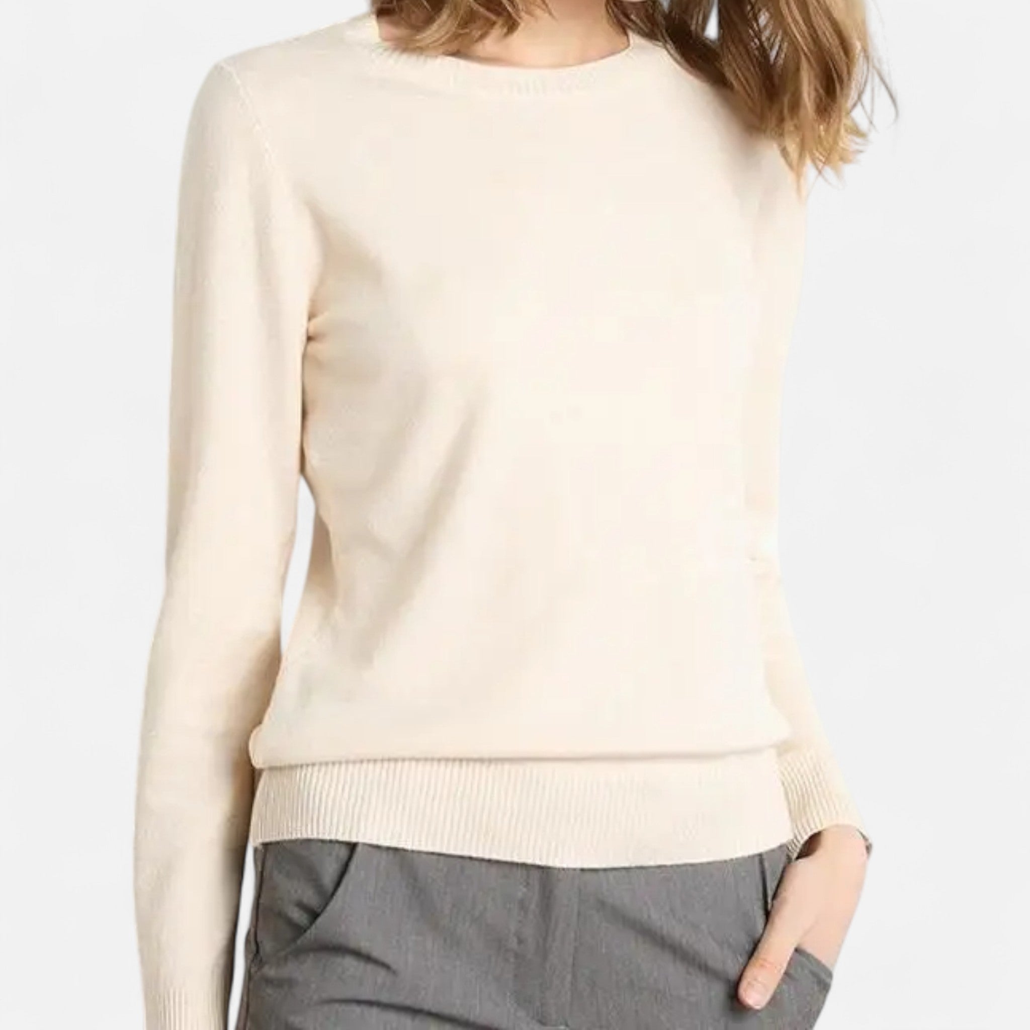 Savora Mode | Women’s Merino Wool Sweater – O-Neck Pullover