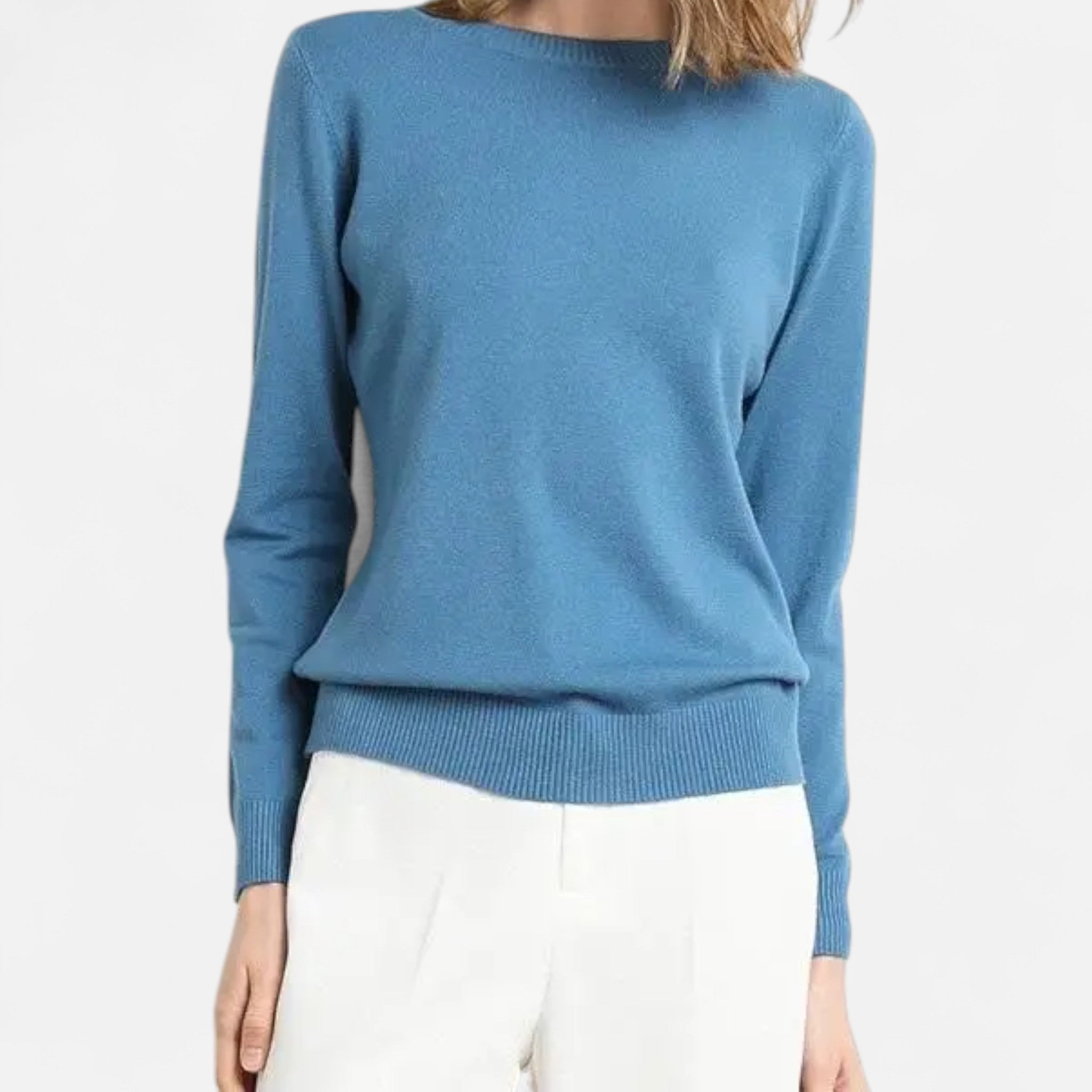 Savora Mode | Women’s Merino Wool Sweater – O-Neck Pullover