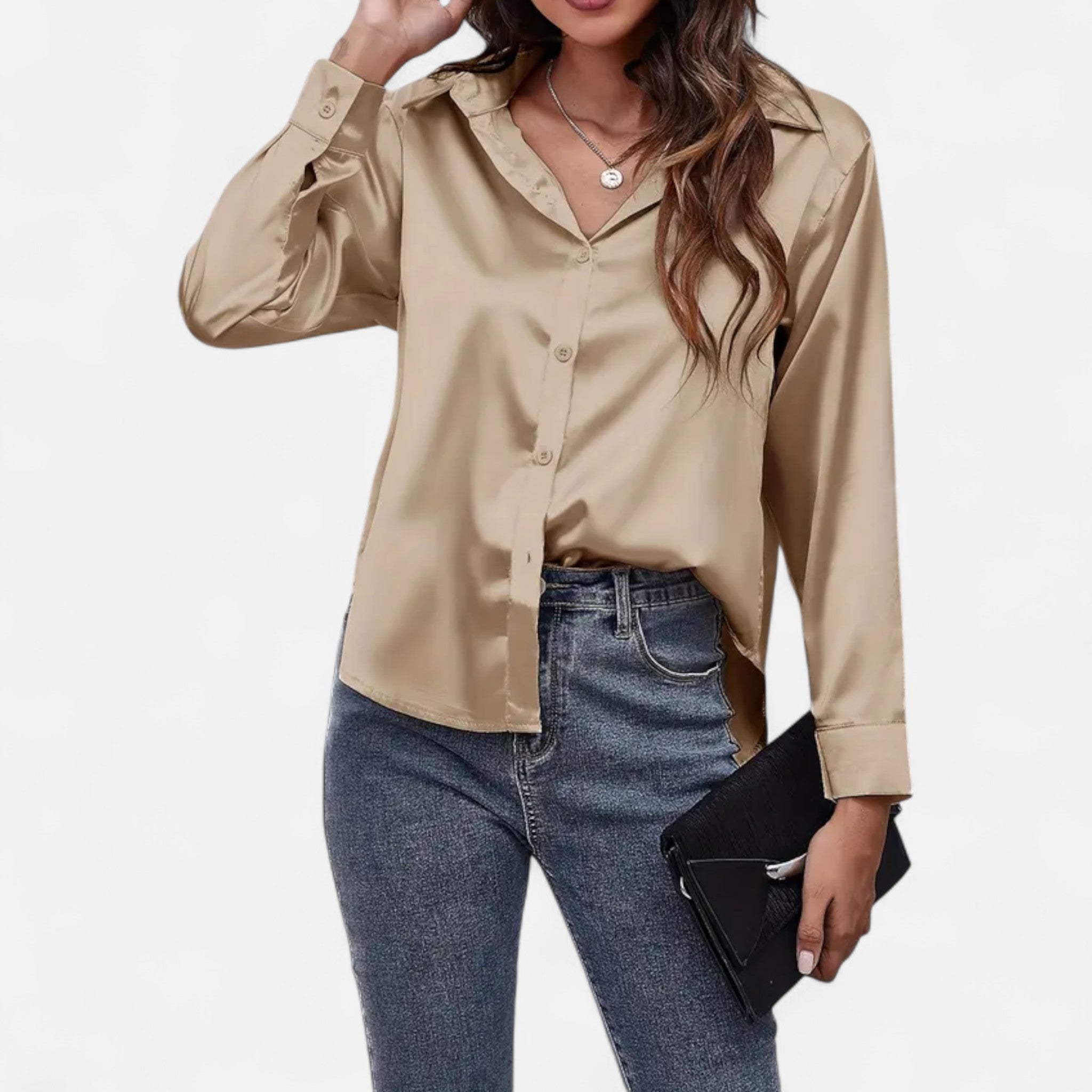 Savora Mode | Women’s Satin Long Sleeve Shirt