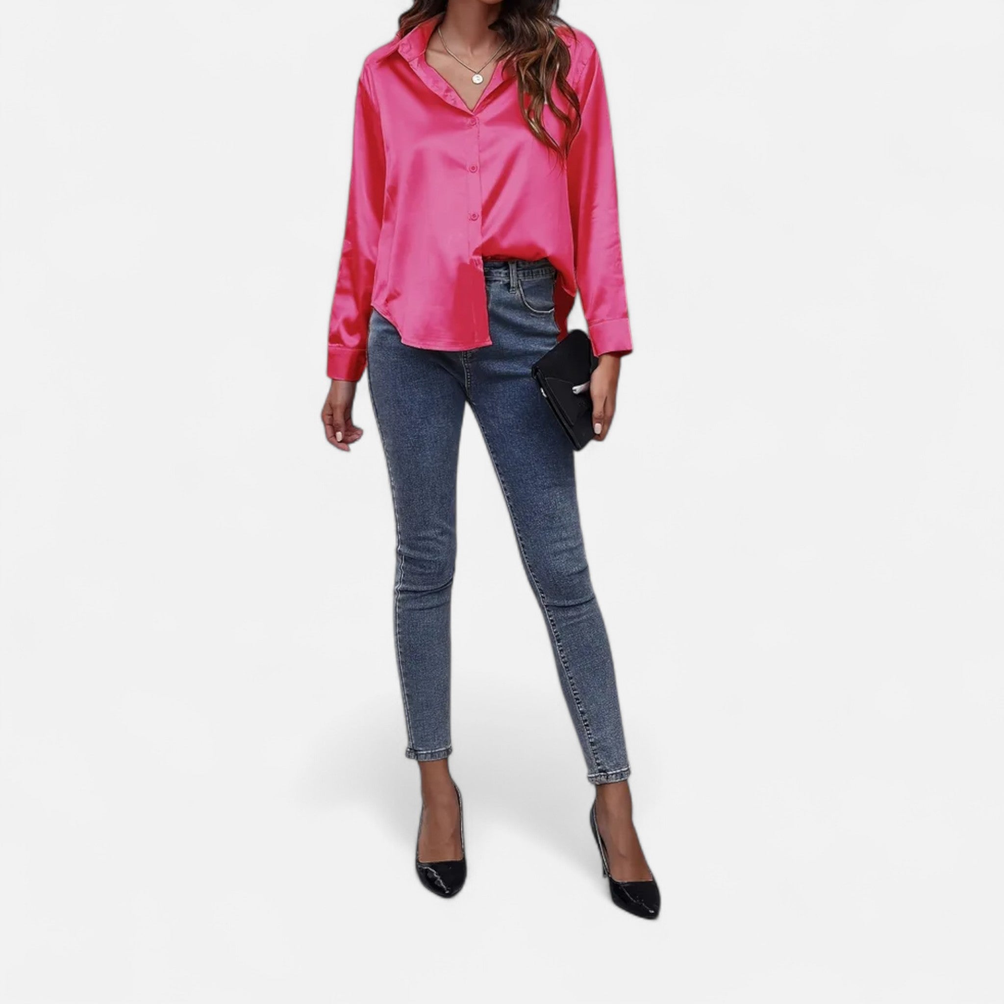 Savora Mode | Women’s Satin Long Sleeve Shirt