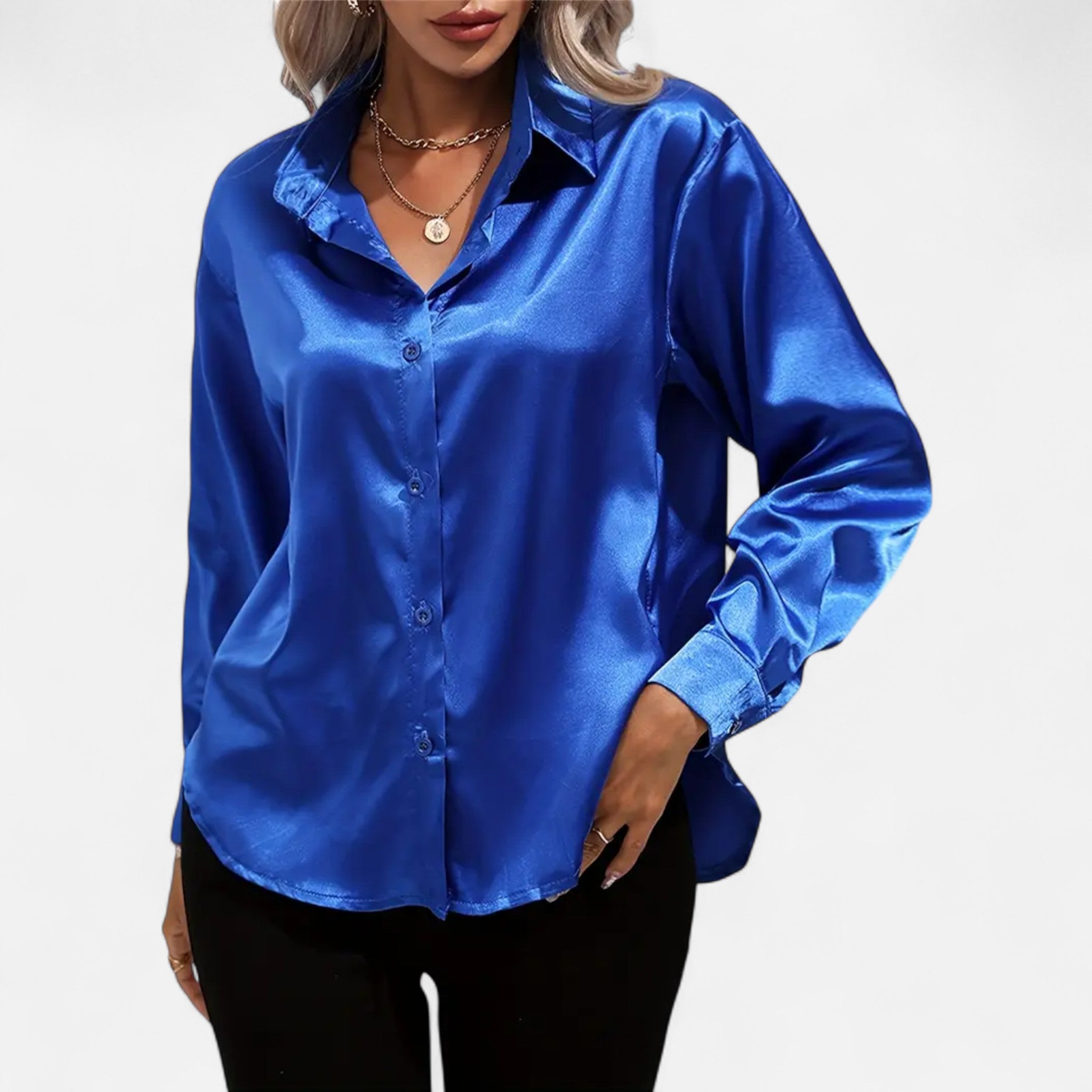 Savora Mode | Women’s Long Sleeve Satin Shirt