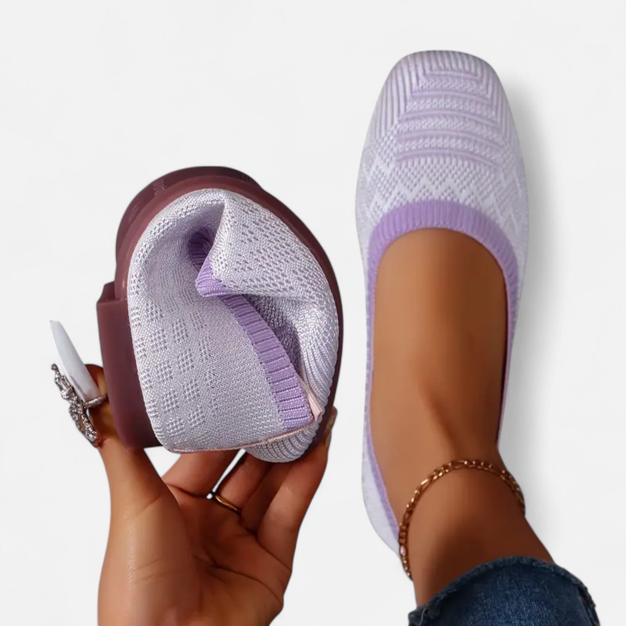 Savora Mode | Women’s Black Woven Heritage Flats
