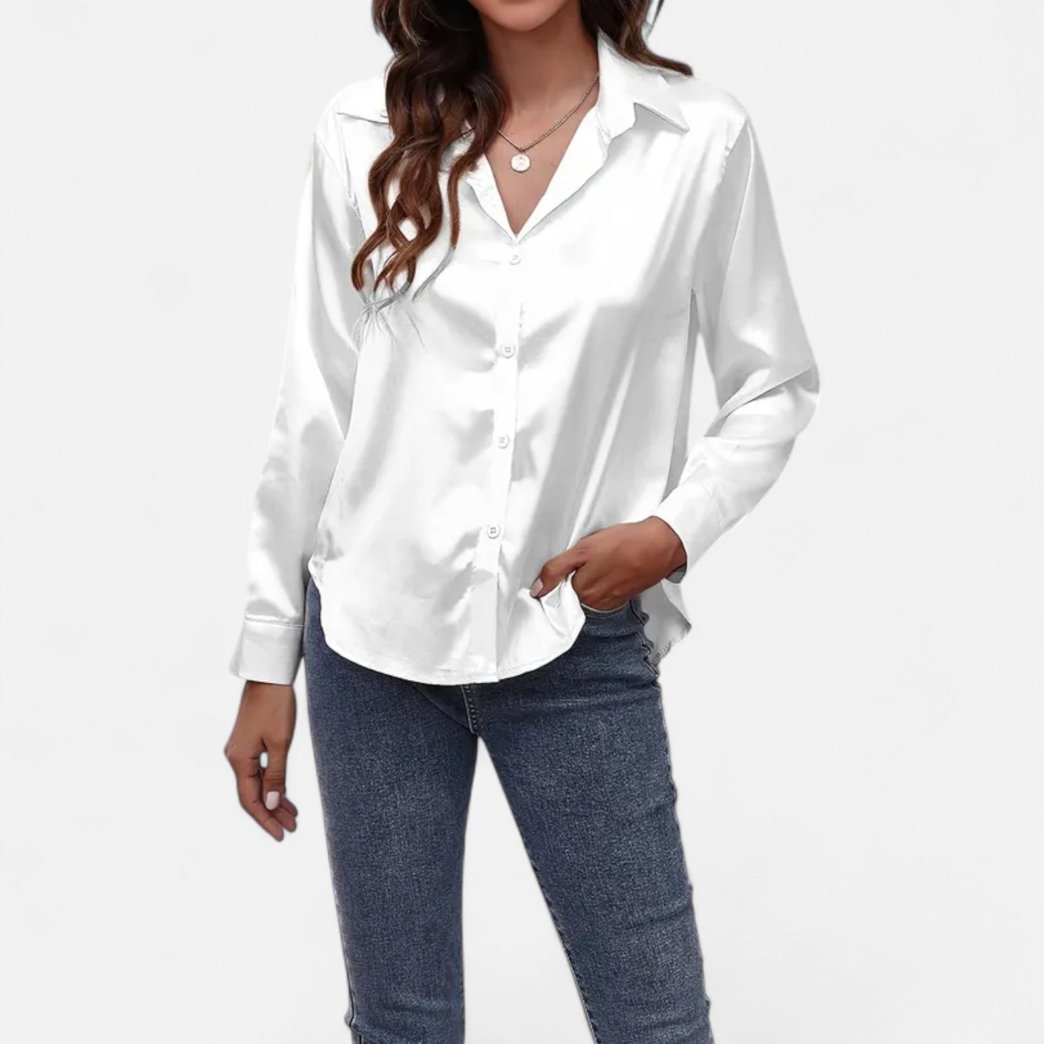 Savora Mode | Women’s Satin Long Sleeve Shirt