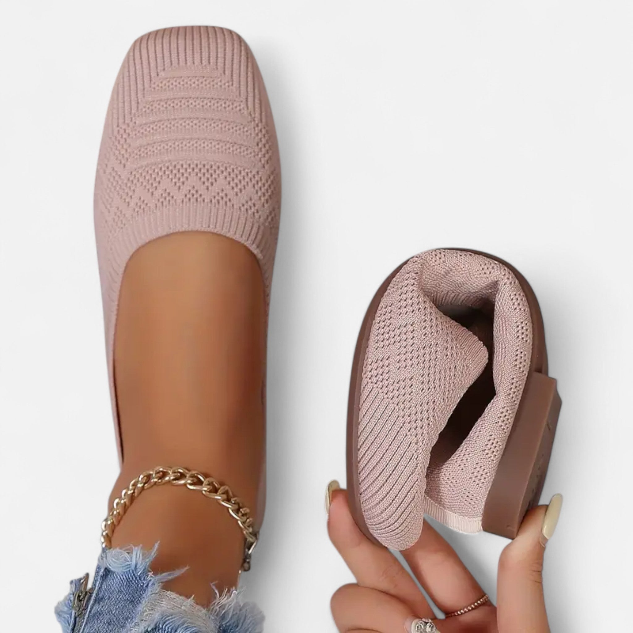 Savora Mode | Women’s Black Woven Heritage Flats