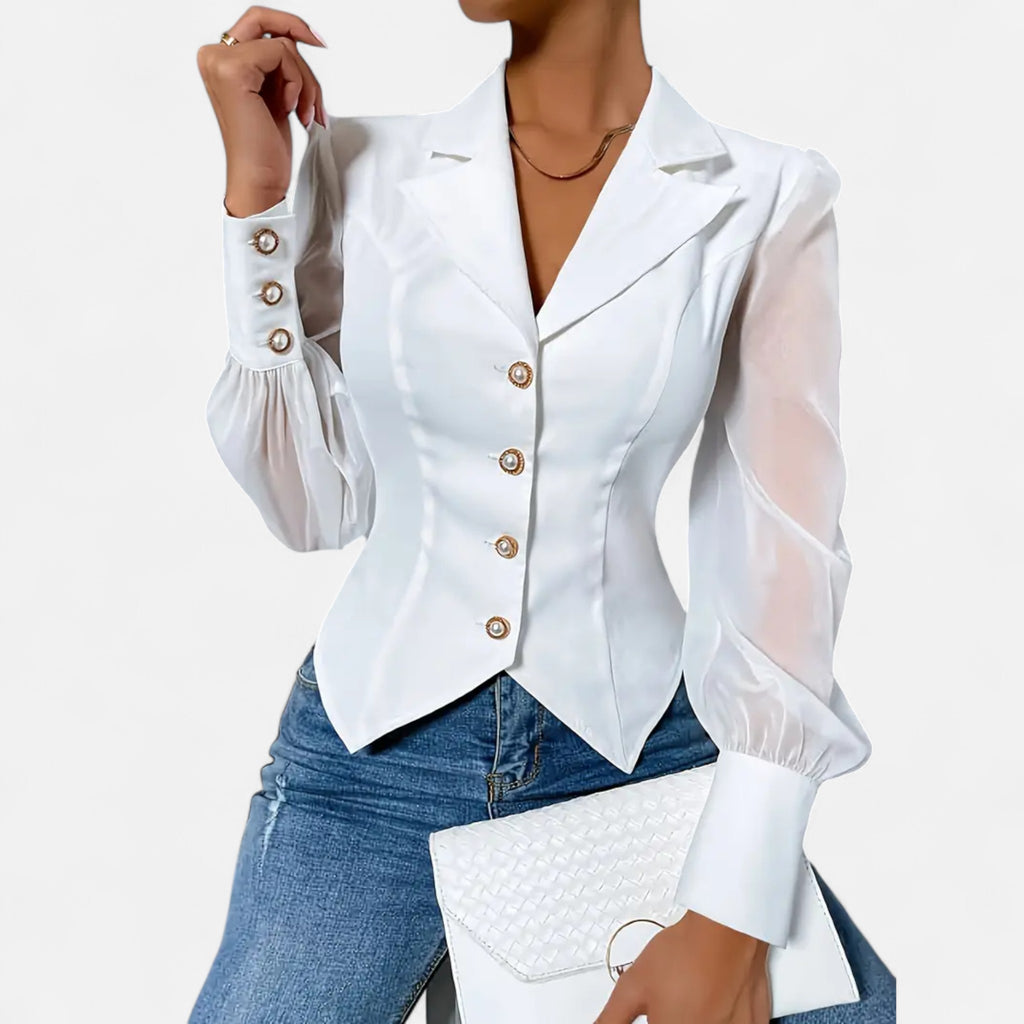 Savora Mode | Women’s Elegant Satin Collar Shirt
