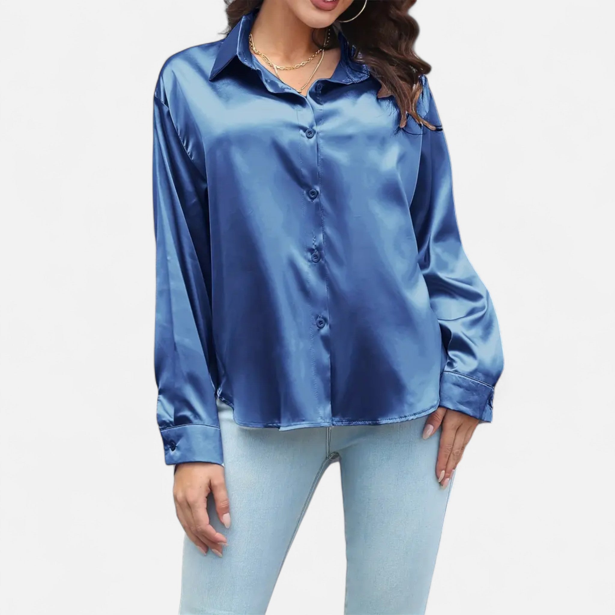 Savora Mode | Women’s Long Sleeve Satin Shirt