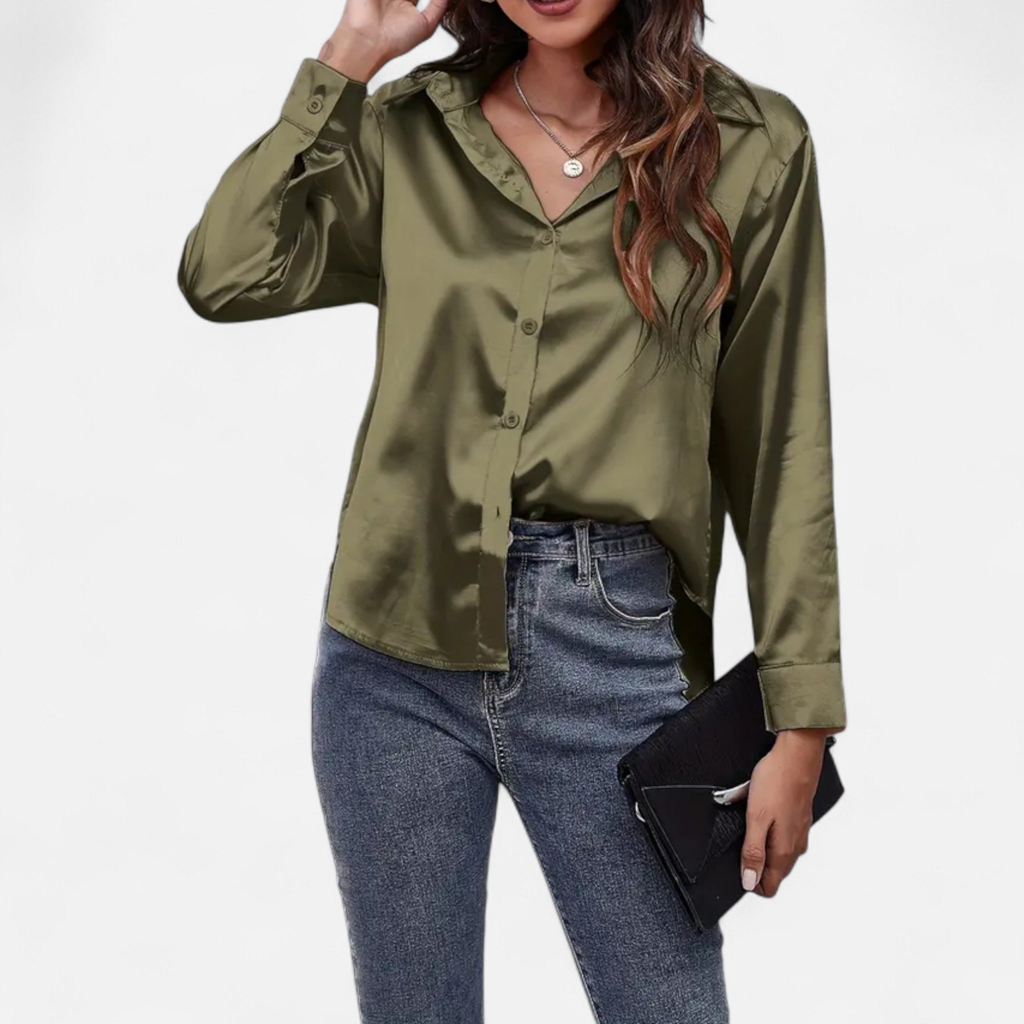 Savora Mode | Women’s Satin Long Sleeve Shirt