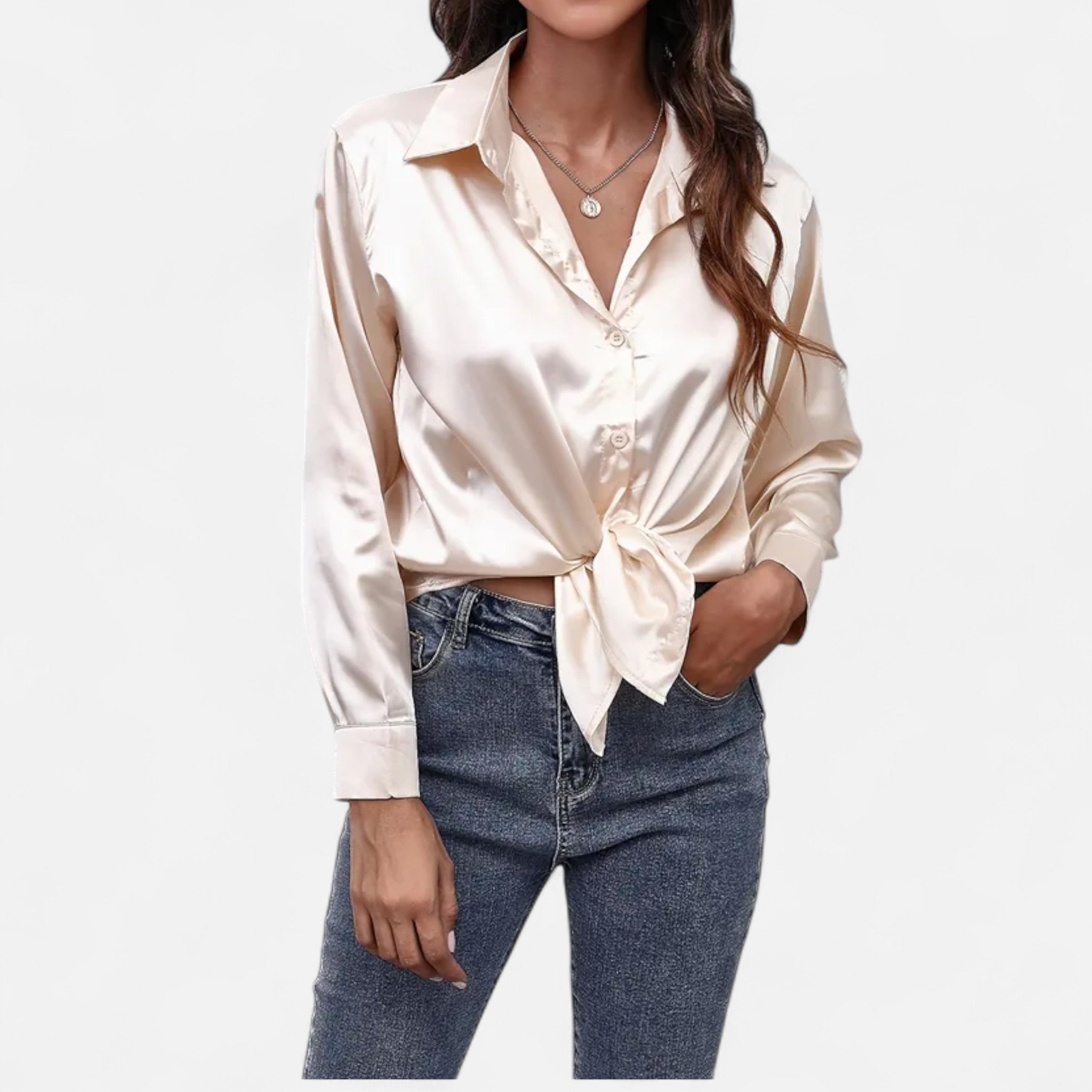 Savora Mode | Women’s Satin Long Sleeve Shirt
