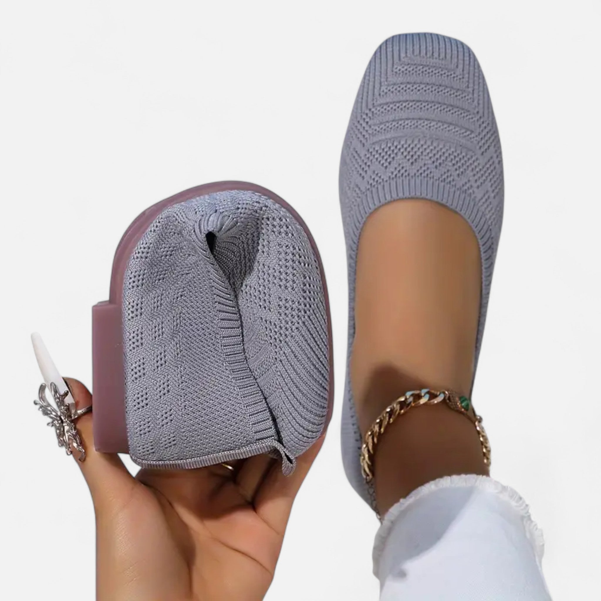 Savora Mode | Women’s Black Woven Heritage Flats
