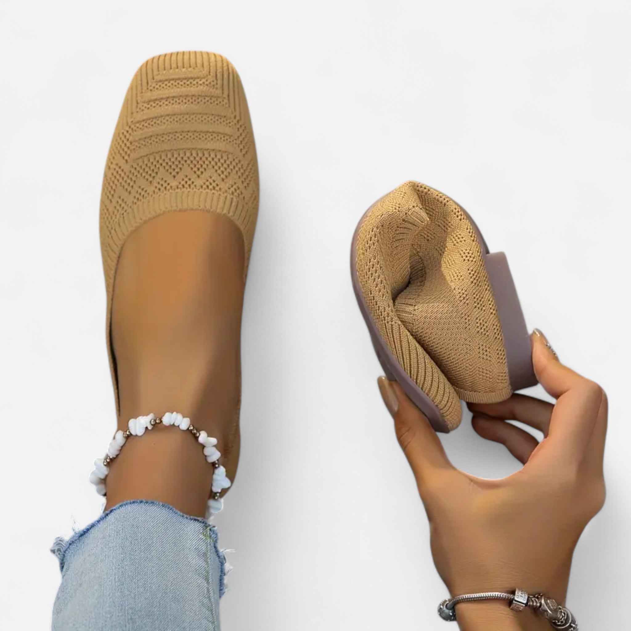 Savora Mode | Women’s Black Woven Heritage Flats