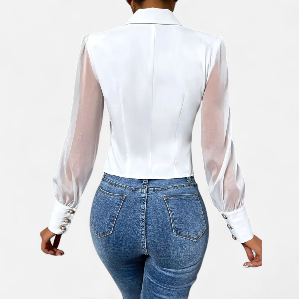 Savora Mode | Women’s Elegant Satin Collar Shirt