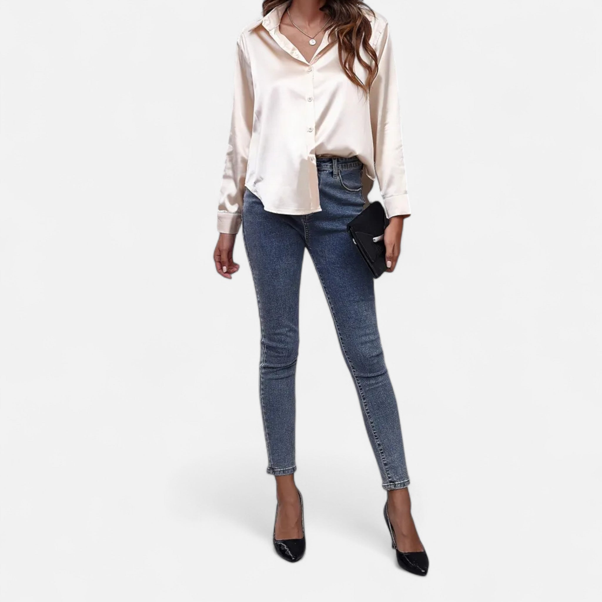 Savora Mode | Women’s Satin Long Sleeve Shirt