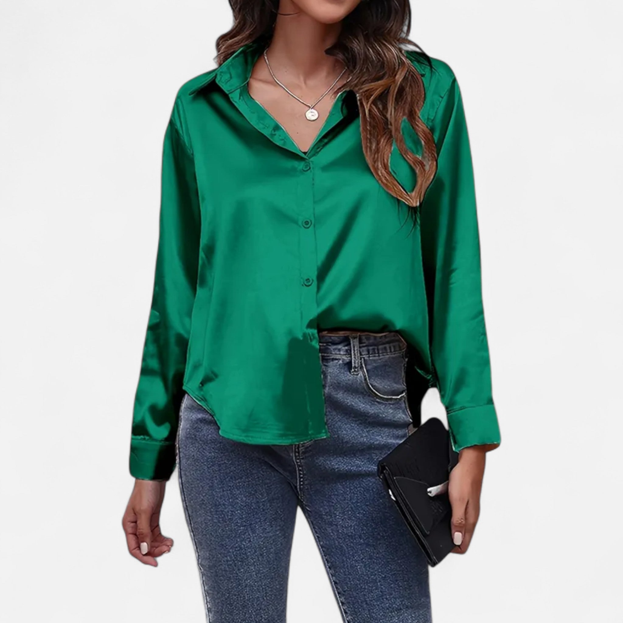 Savora Mode | Women’s Satin Long Sleeve Shirt