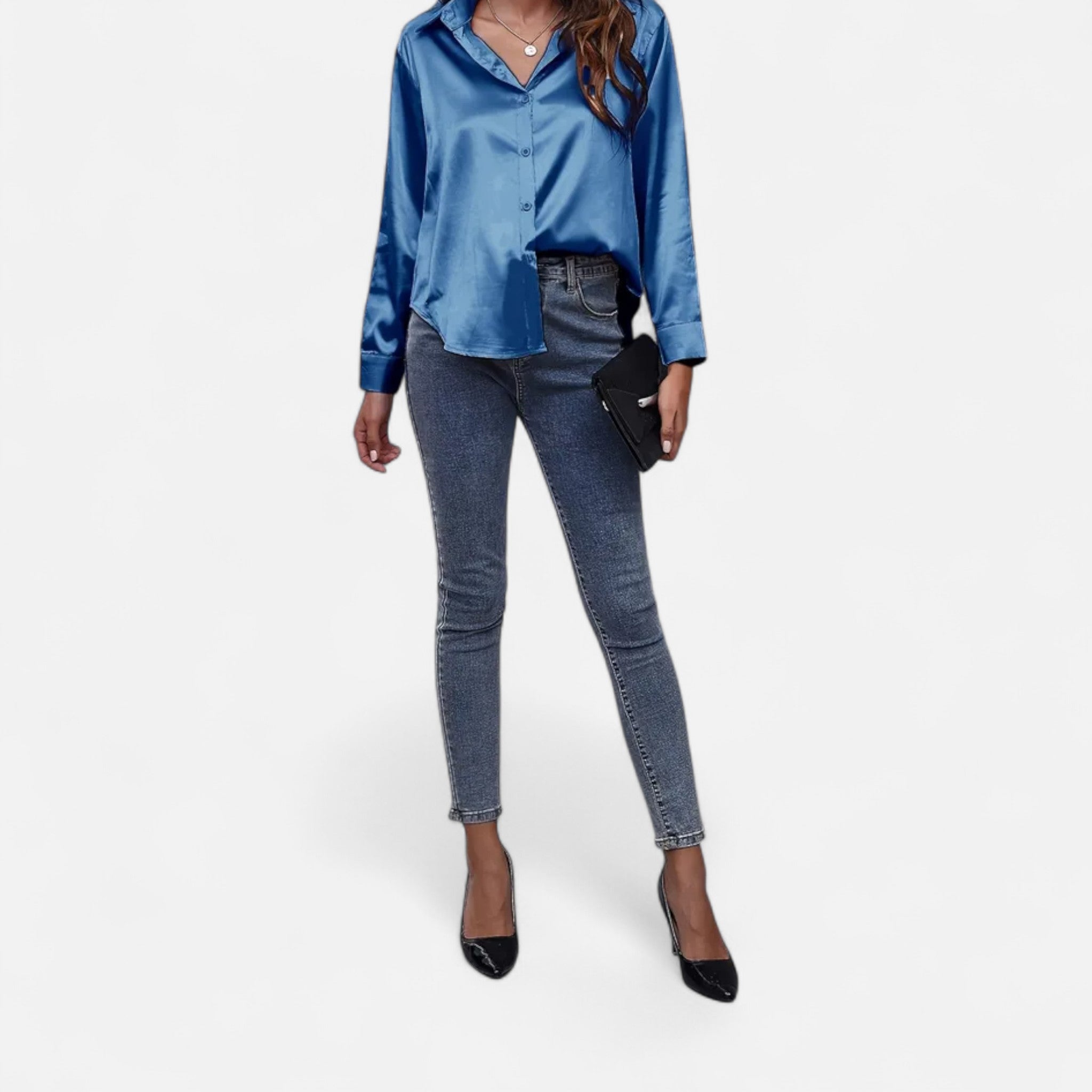 Savora Mode | Women’s Satin Long Sleeve Shirt