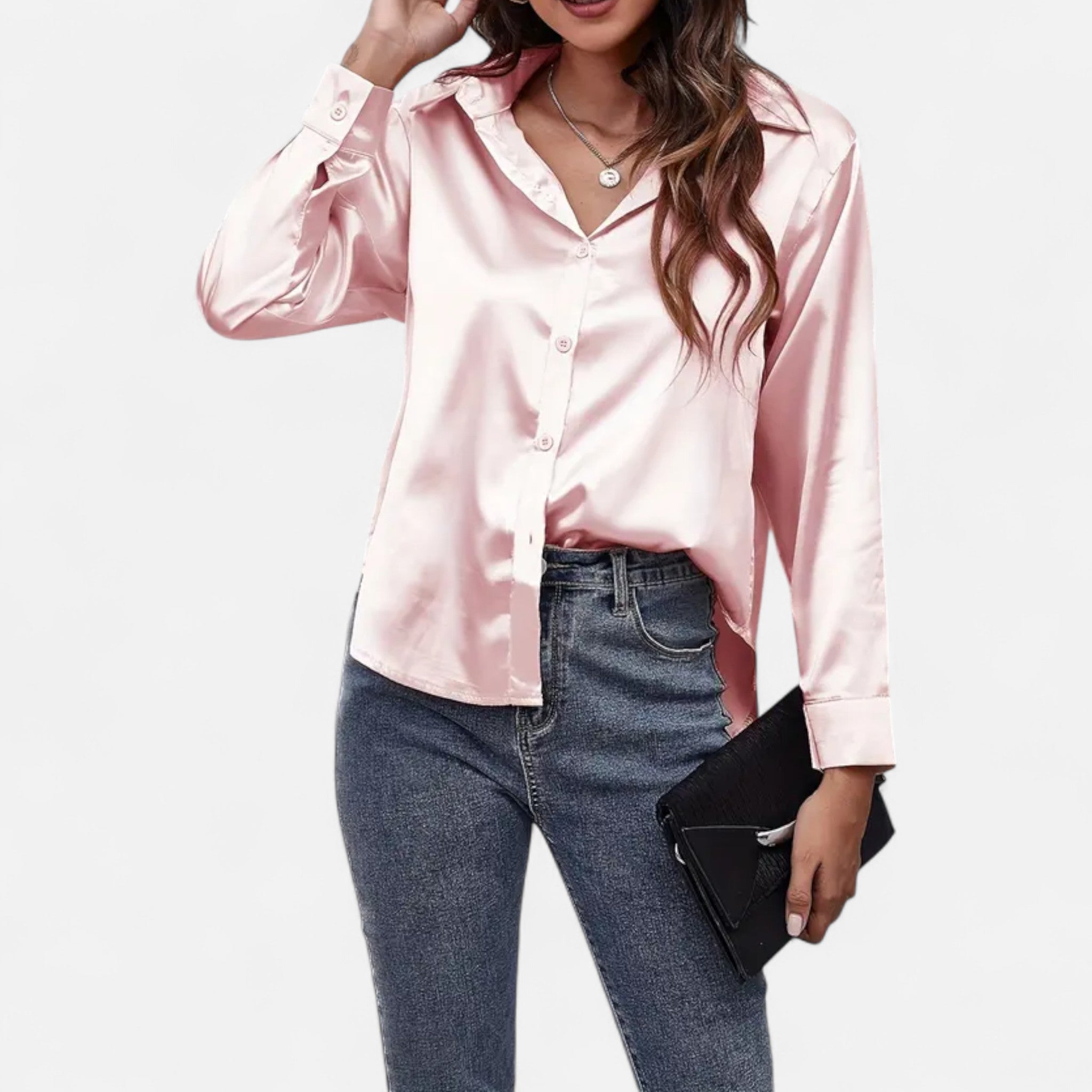 Savora Mode | Women’s Satin Long Sleeve Shirt