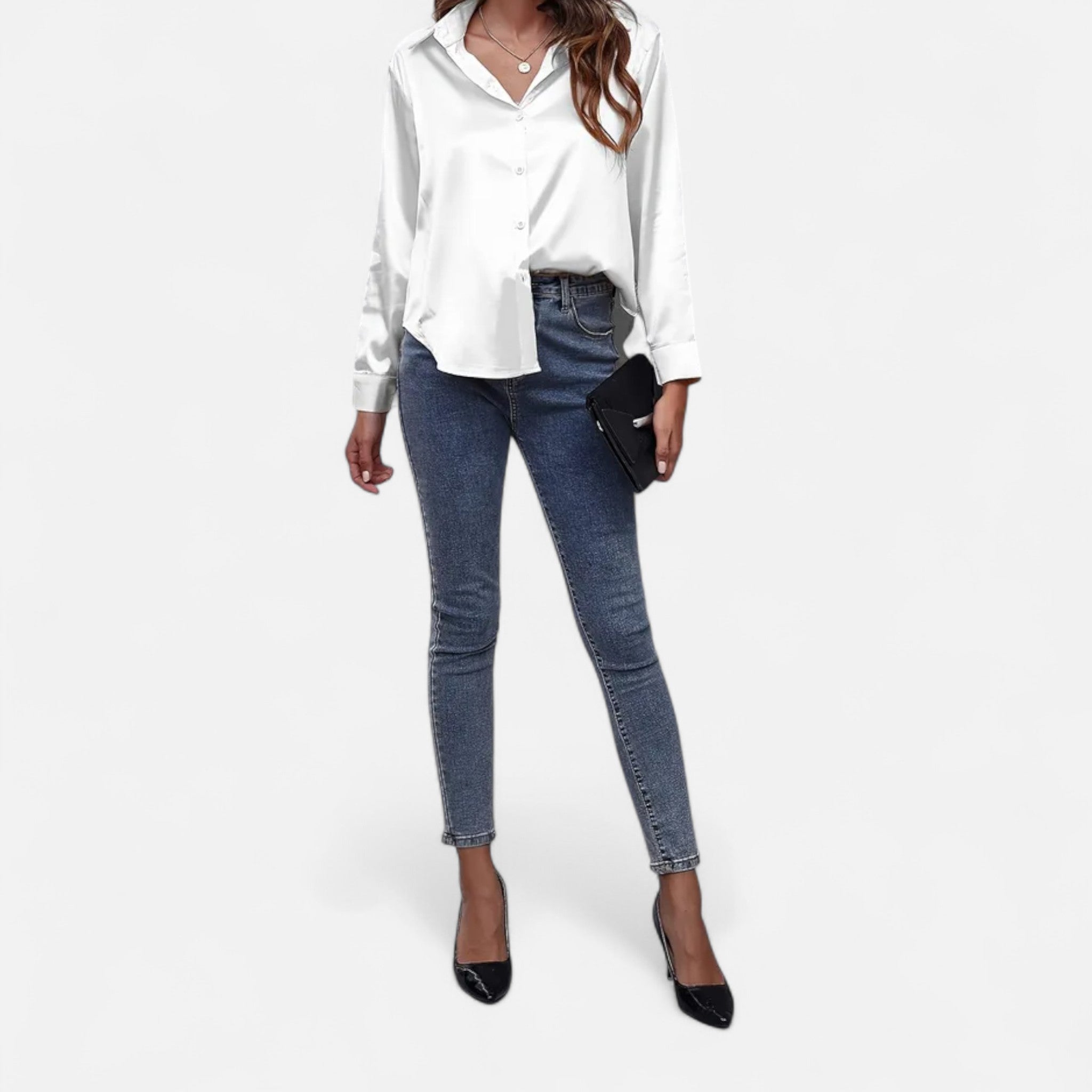 Savora Mode | Women’s Satin Long Sleeve Shirt