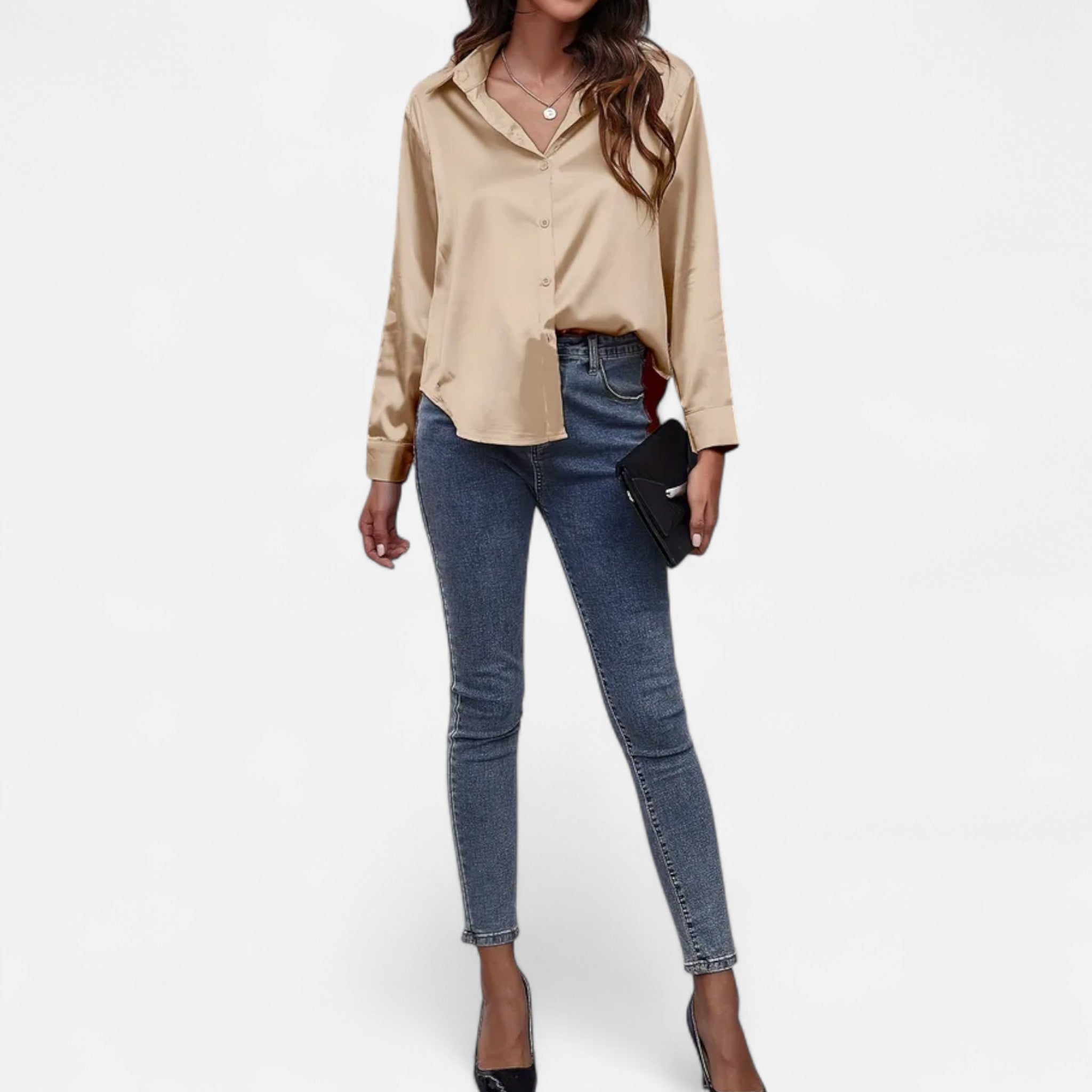 Savora Mode | Women’s Satin Long Sleeve Shirt