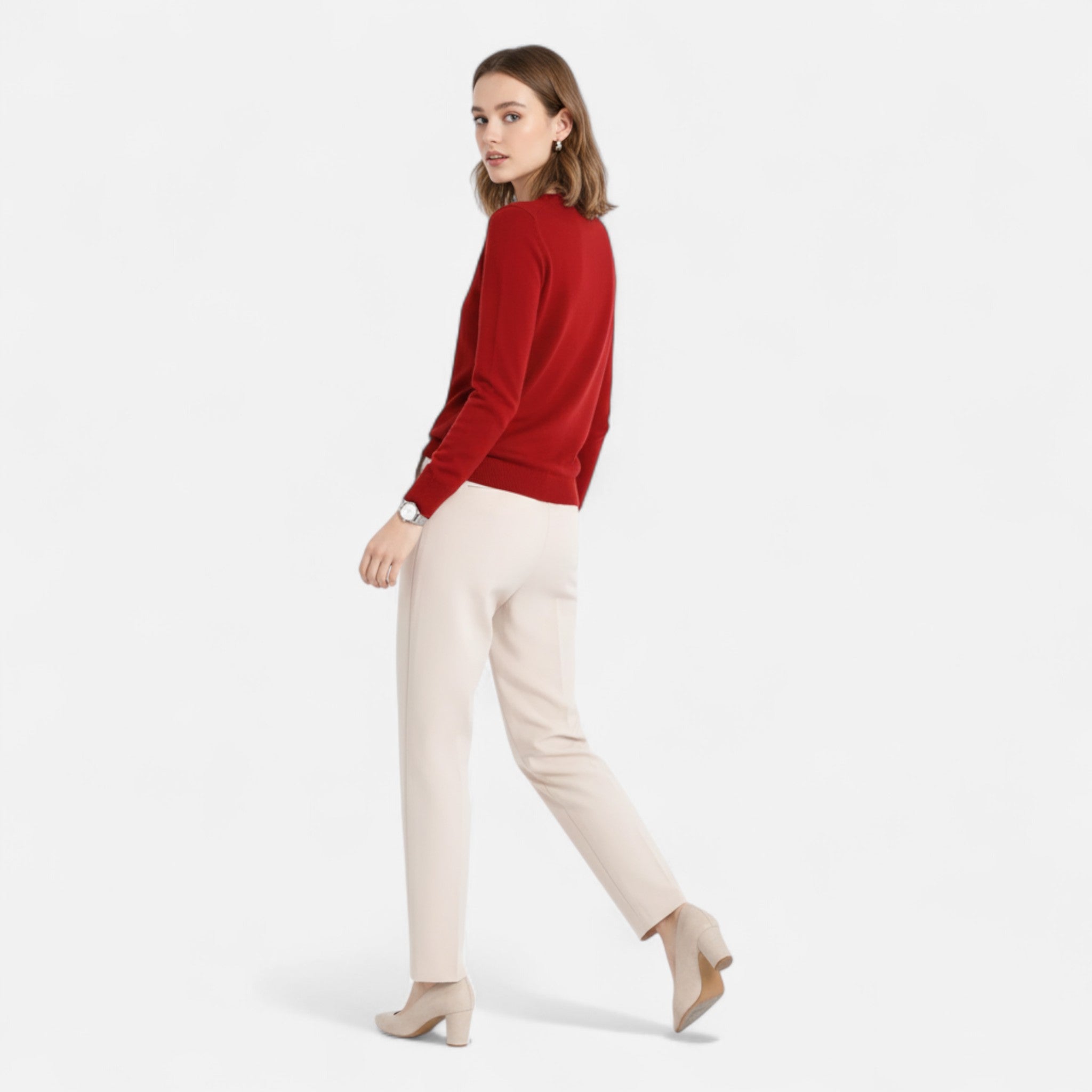 Savora Mode | Women’s Merino Wool Sweater – O-Neck Pullover