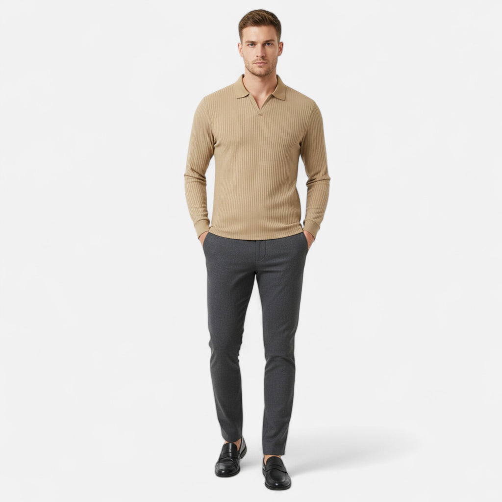 Savora Mode | Ribbed Men's V-Neck Polo