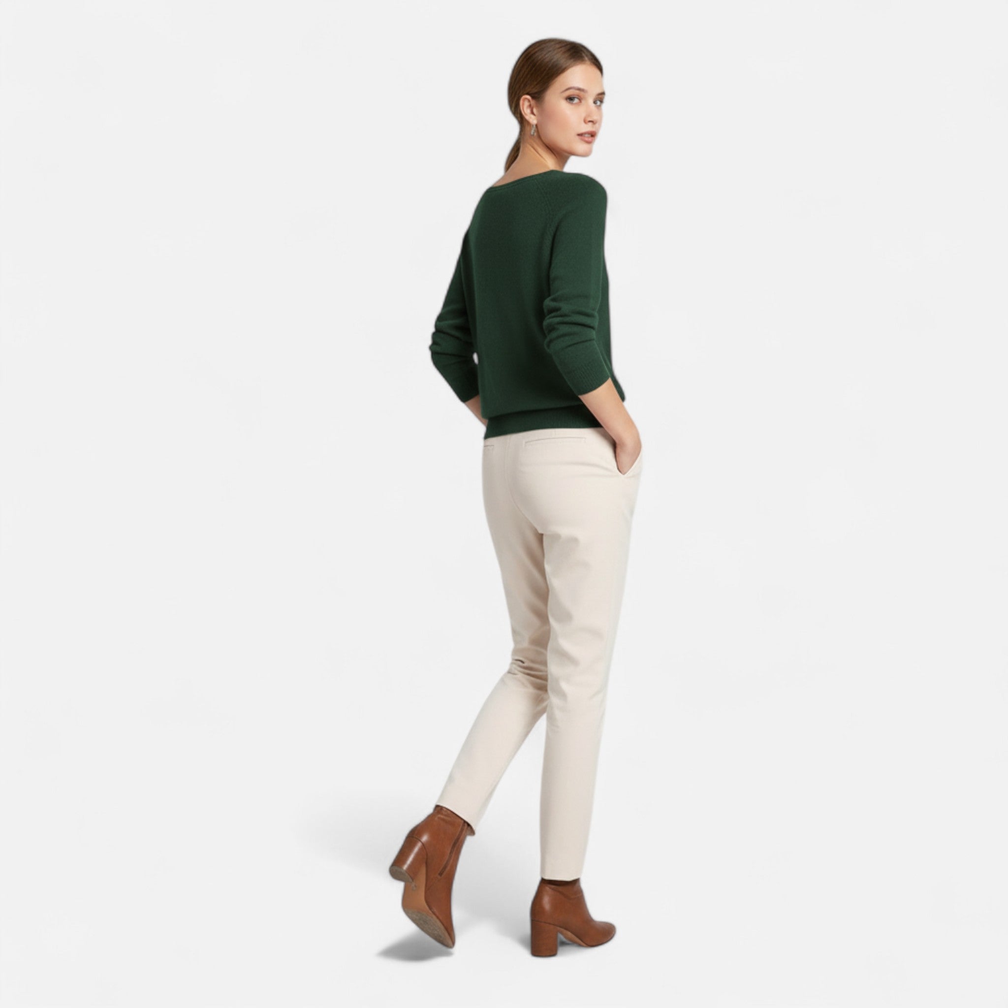 Savora Mode | Women’s Merino Wool Sweater – O-Neck Pullover