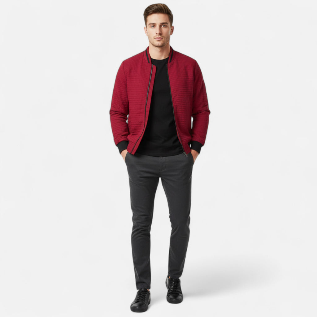 Savora Mode | Men's New Zip-Up Plaid Cardigan