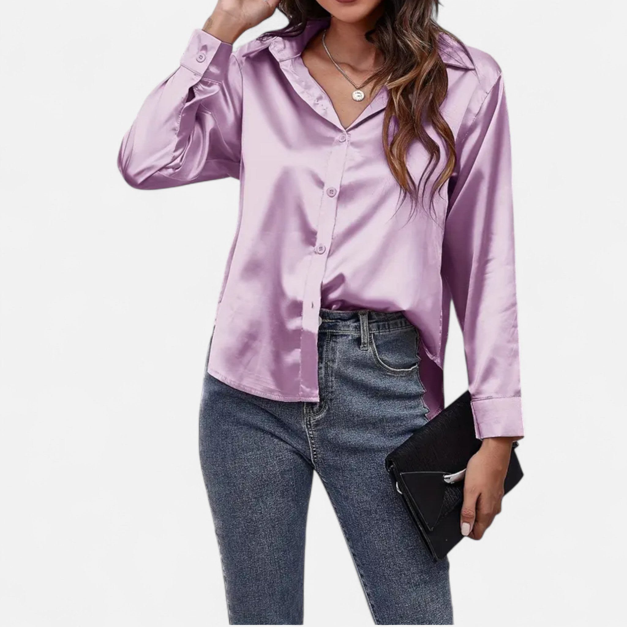 Savora Mode | Women’s Satin Long Sleeve Shirt