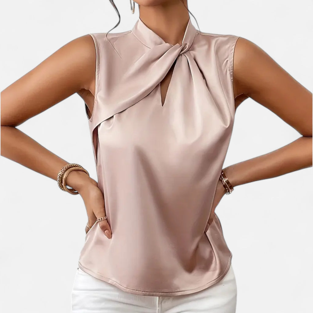 Savora Mode | Women’s Elegant Draped Neck Blouse