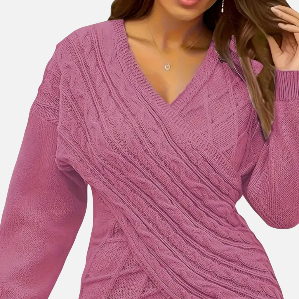 Savora Mode | Women’s Plus Size Cable Knit Wrap Sweater