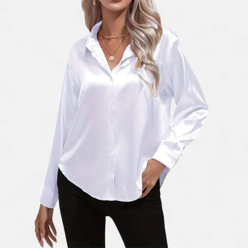 Savora Mode | Women’s Long Sleeve Satin Shirt