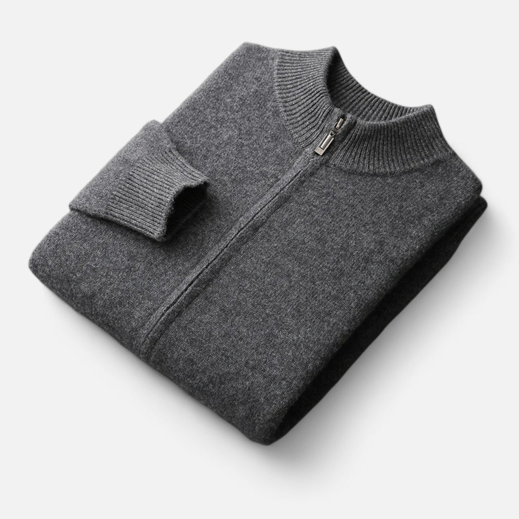 Savora Mode | Men’s Knit Cardigan – Mock Collar