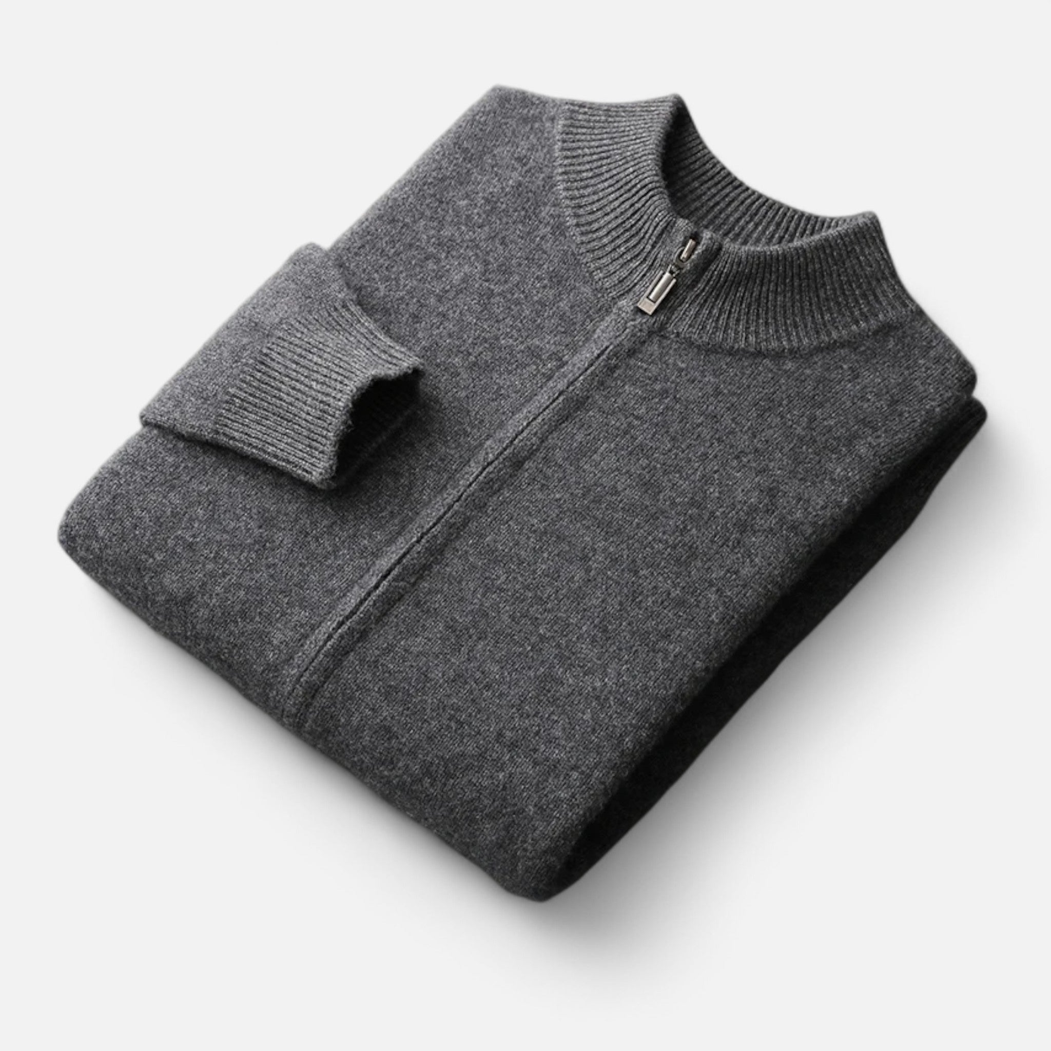 Savora Mode | Men’s Merino Wool Cardigan – Mock Collar