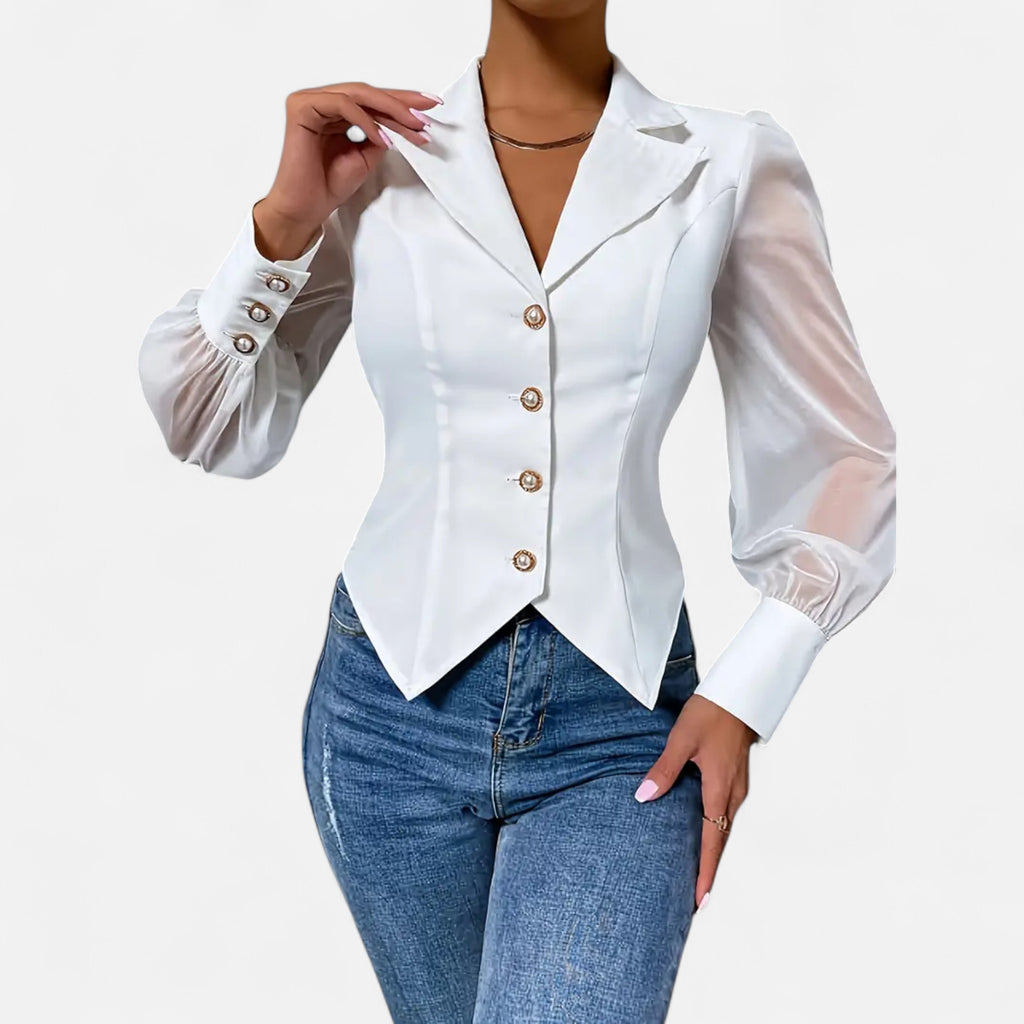 Savora Mode | Women’s Elegant Satin Collar Shirt