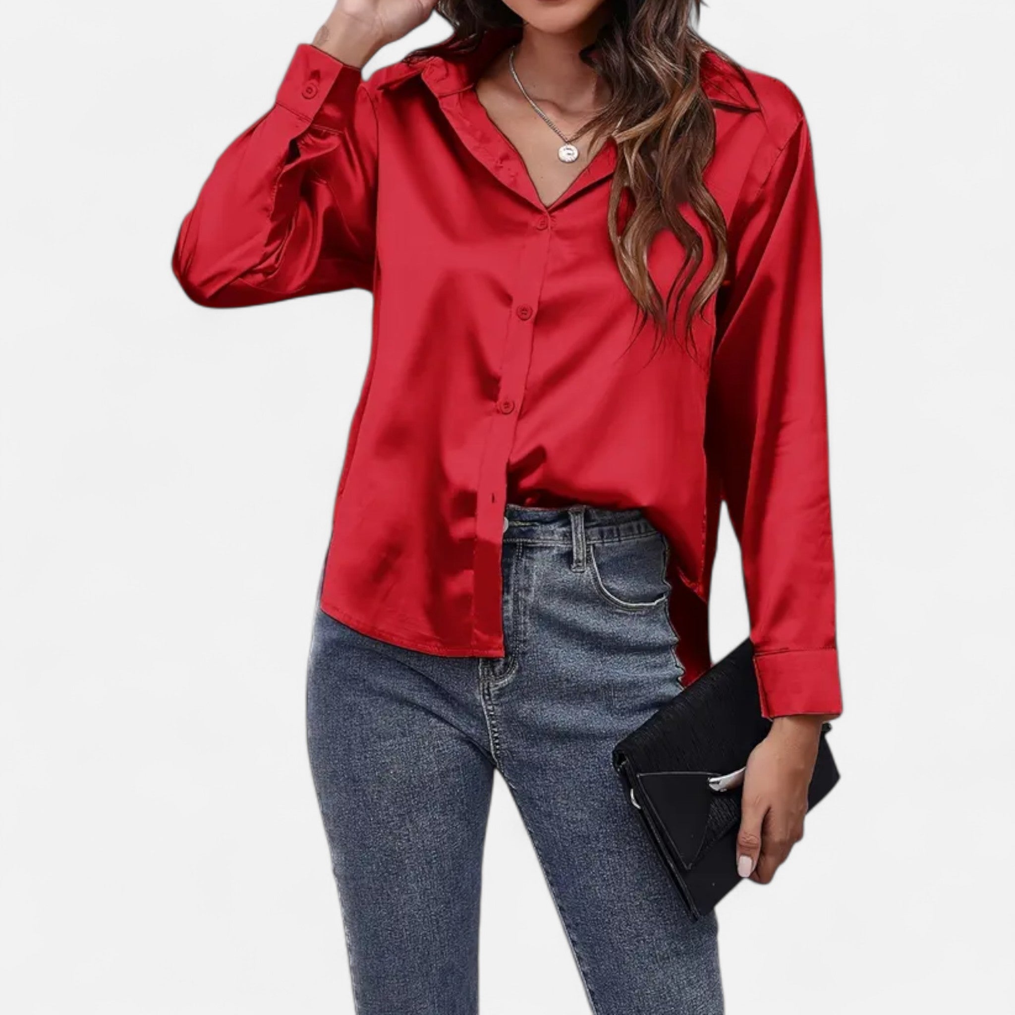 Savora Mode | Women’s Satin Long Sleeve Shirt