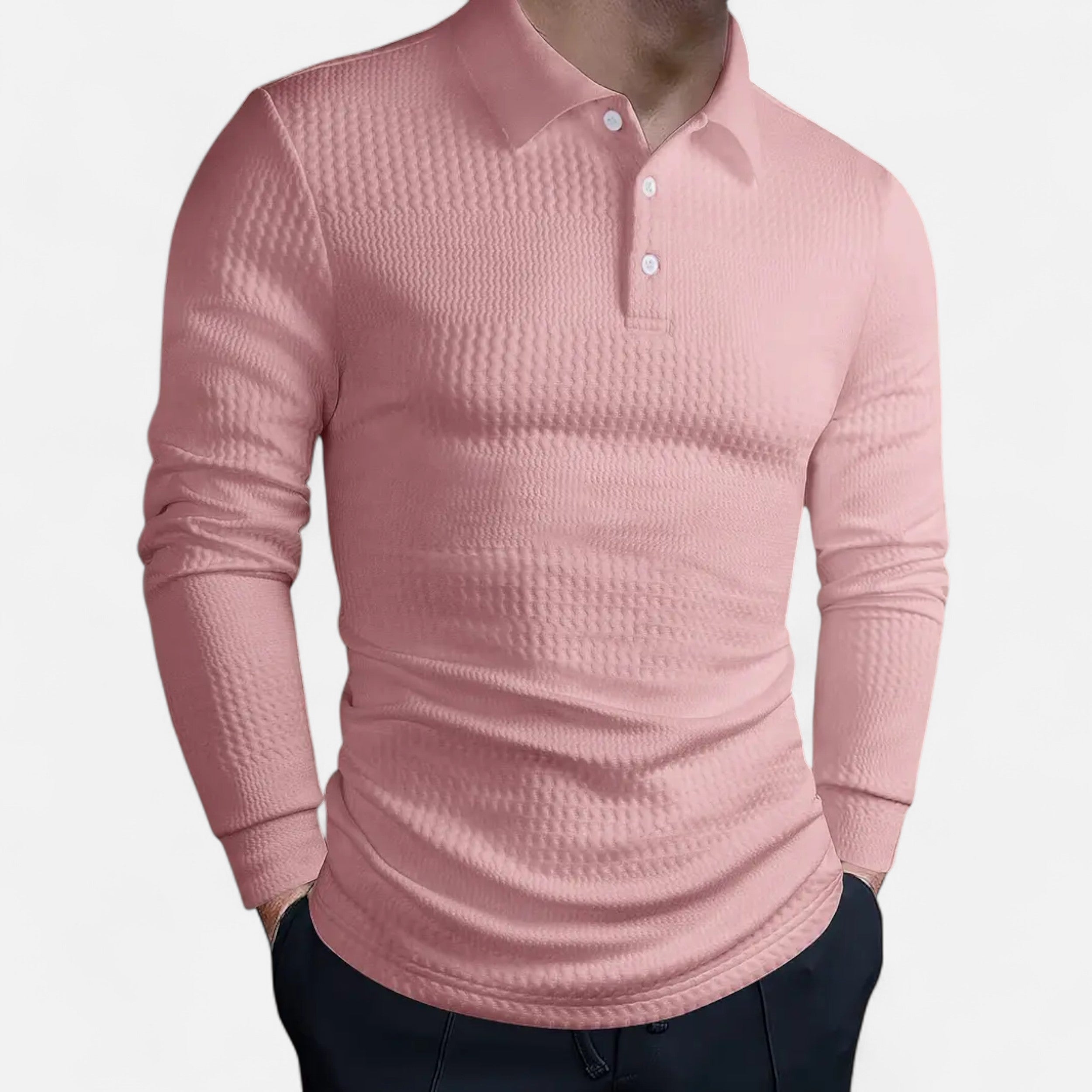 Savora Mode | Men's Solid Color Jacquard Short Sleeve Lapel