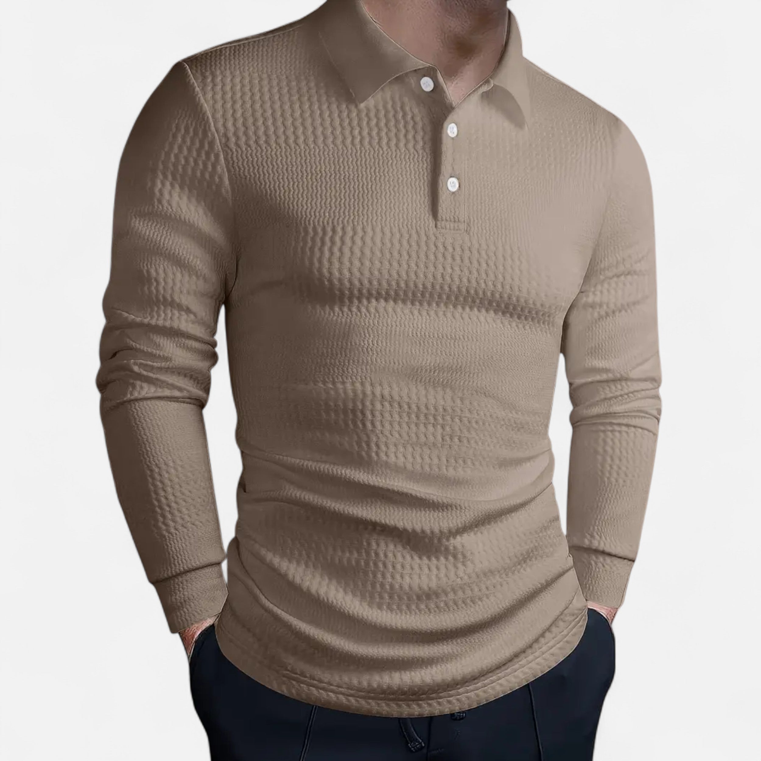 Savora Mode | Men's Solid Color Jacquard Short Sleeve Lapel