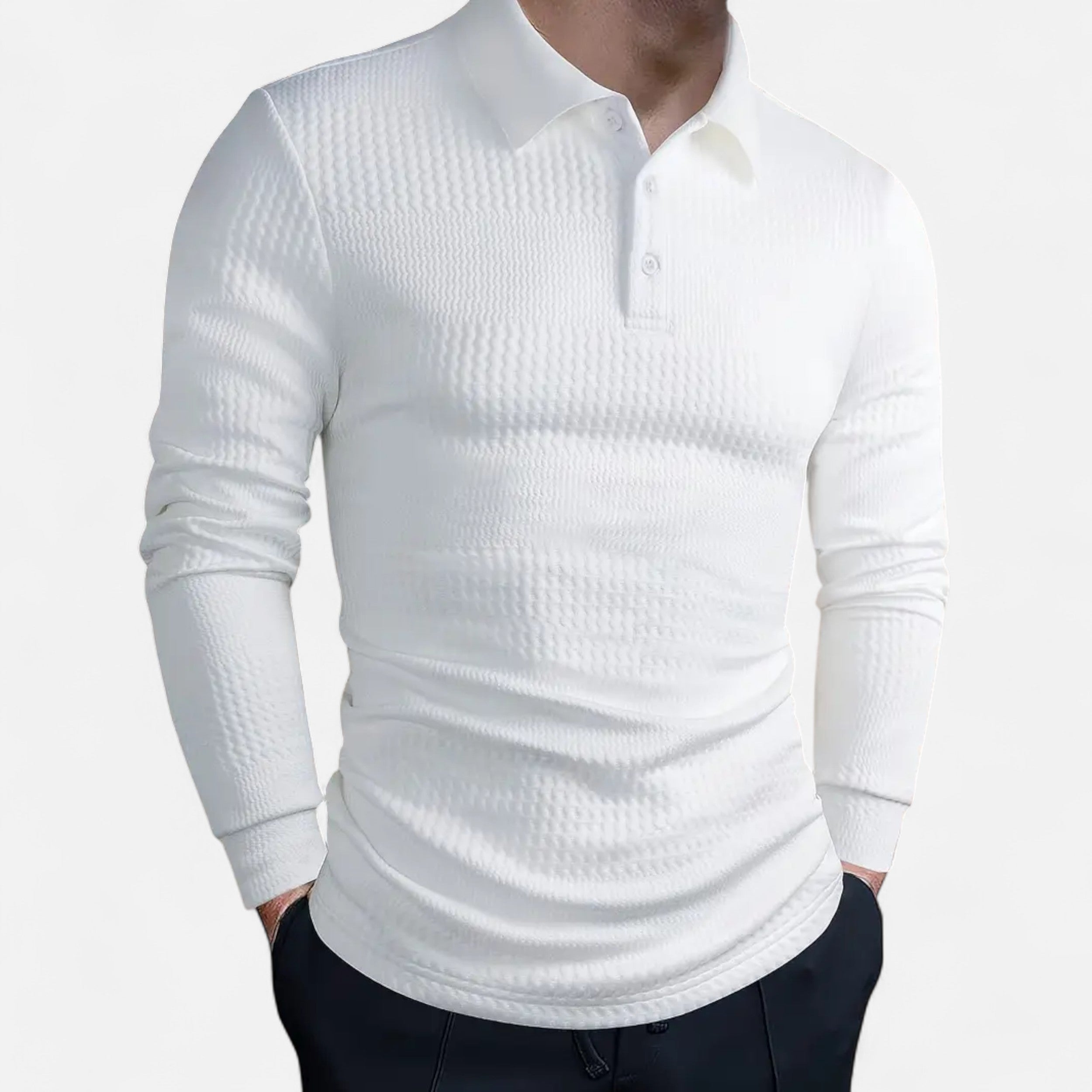 Savora Mode | Men's Solid Color Jacquard Short Sleeve Lapel