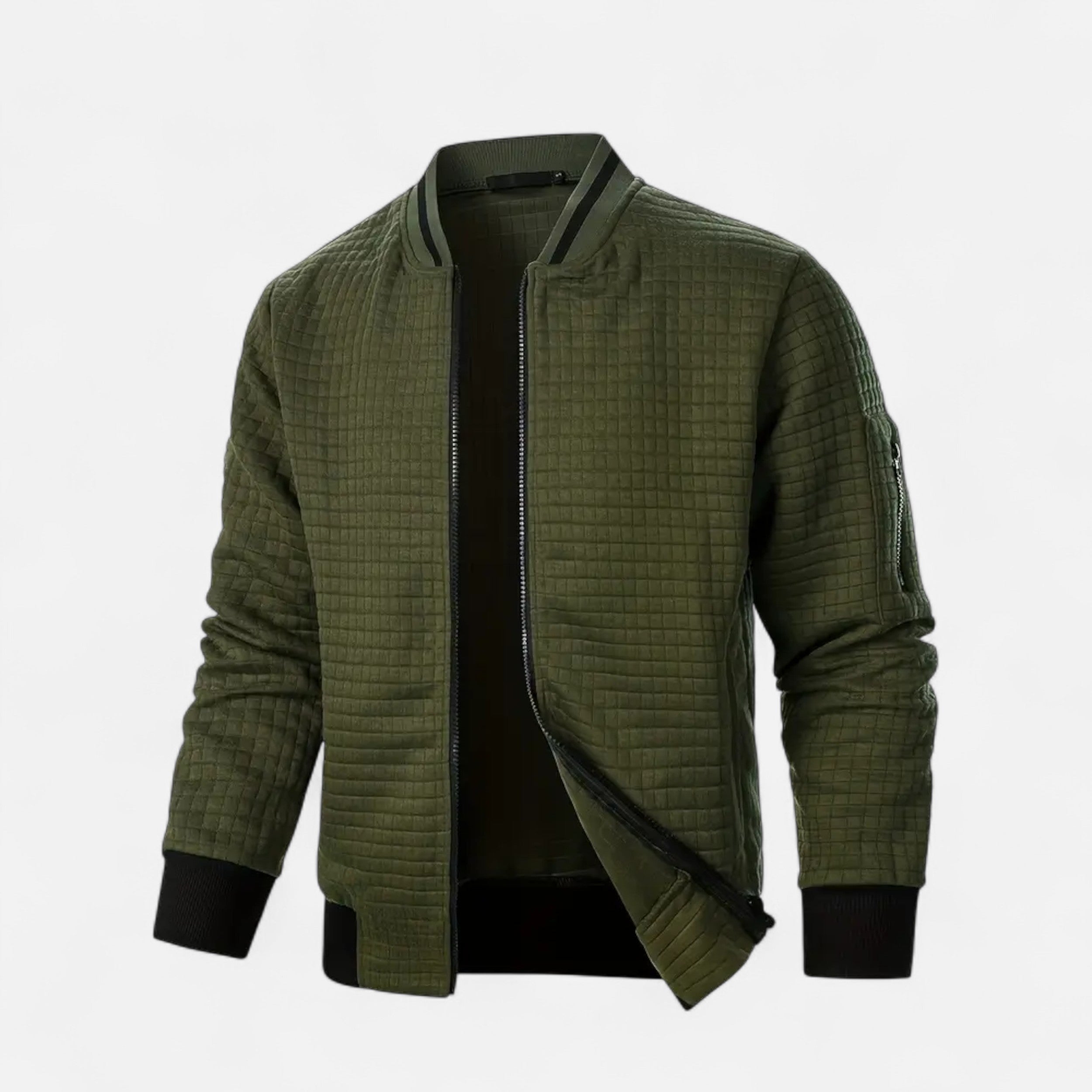 Savora Mode | Men's New Zip-Up Plaid Cardigan