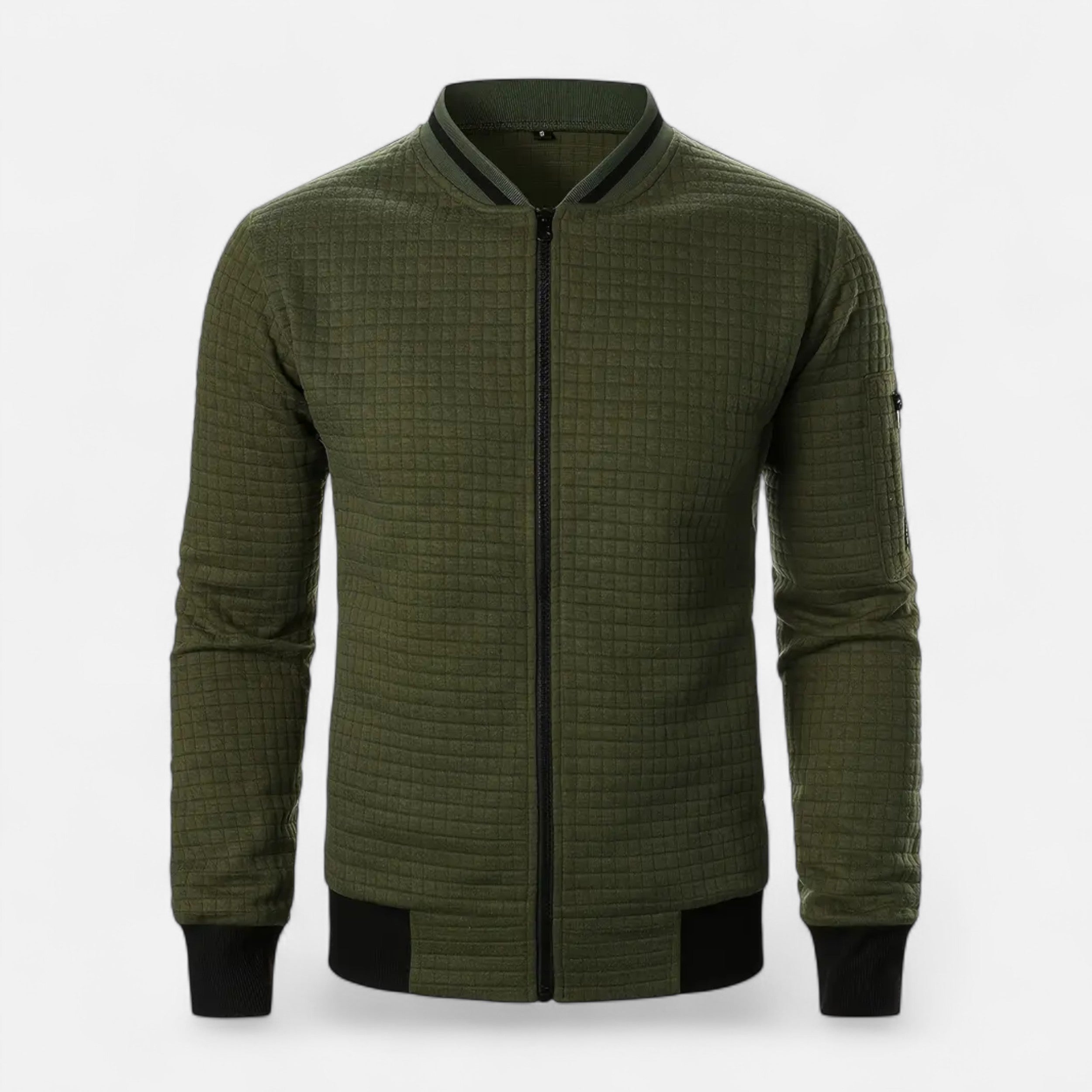 Savora Mode | Men's New Zip-Up Plaid Cardigan