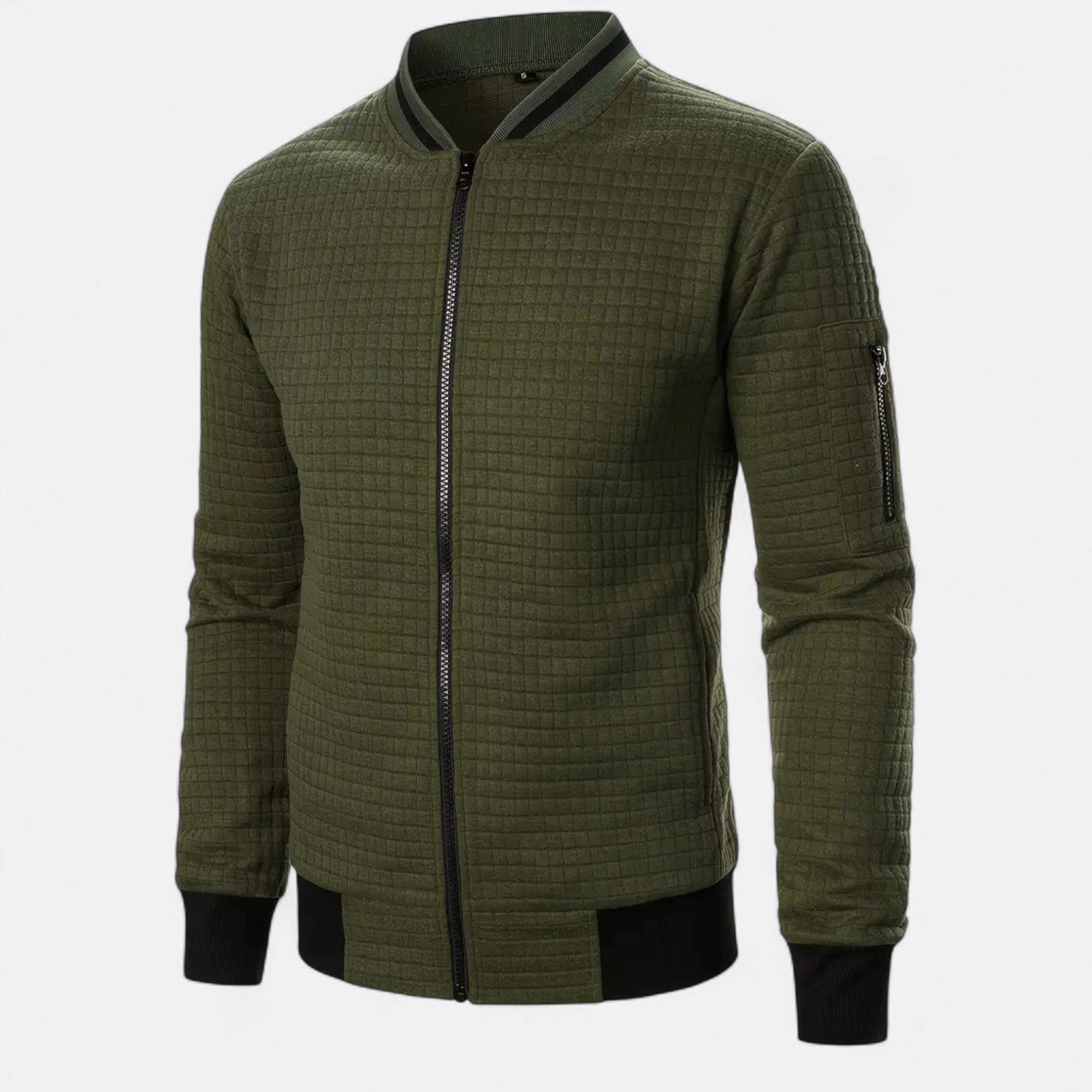 Savora Mode | Men's New Zip-Up Plaid Cardigan